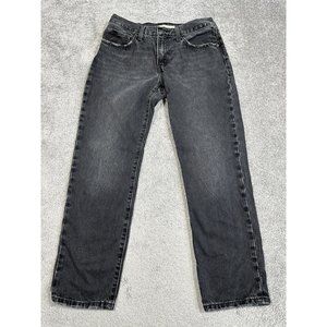 Levis Middy Straight Womens 28 Black Gray Premium Denim Big E